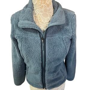North Face Women’s Small Fuzzy Zip Jacket Blue/Gray • Preowned, Excellent